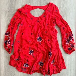Free People Dress Embroidered with cut out back